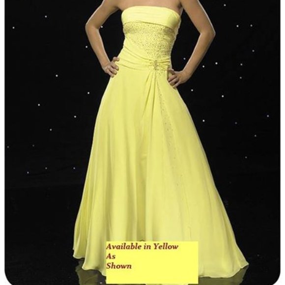 NWT Night Moves Gown sz. 14 Yellow Prom, Quince - Picture 5 of 6